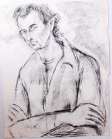 Mattioni jelzéssel: Zakós férfi. Szén, papír, 43×53 cm