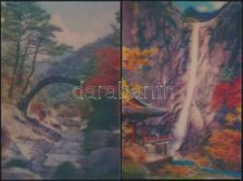 2 db dimenziós lap japán tájképekkel