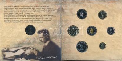 2005. 1Ft-100Ft 7klf db + 10Ft "József Attila" dísztokos szettben T:BU Csak 8000db!