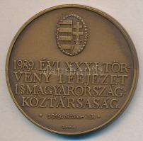 Bognár György (1944-) 1990. "Köztársaság" Br emlékérem (42,5mm) T:1