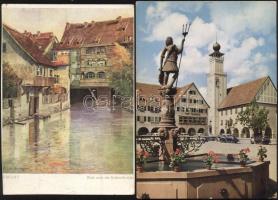 Egy cipősdoboznyi (Kb 400 db) vegyes képeslap, köztük üdvözlő és egyéb motívumlapok és városképes lapok egyaránt, közte néhány régi is.