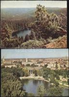 Egy cipősdoboznyi (Kb 400 db) vegyes képeslap, köztük üdvözlő és egyéb motívumlapok és városképes la...