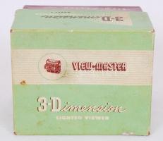 Sayer's View Master "F" 3-dimenziós lámpás sztereokép-nézegető 12db tárcsával, franci...