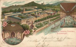 Budapest II. Császár fürdő litho