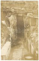 cca 1916 Olasz font fedezék a Piave mellett fotólap. Hátoldalt a készítő feljegyzéseivel / Italian front photo 14x9 cm