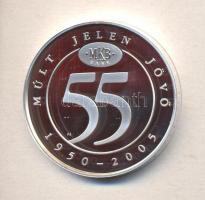 2005. MKB "55 éves az MKB" Ag(999) emlékérem (31g/42mm) dísztokban T:PP