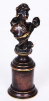 Női büszt. Bronz /  Bronze bust of a woman, 10cm