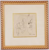 Fodor jelzéssel: Szituáció. Tus, papír, szép keretben 32×32 cm