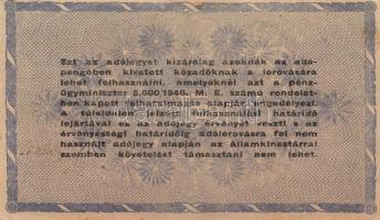 1946. 10.000.000AP vízjeles papír, fordított címerrel T:II,II-
