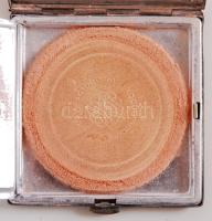 Cca 1920 Fém púdertartó, mini réz virágkosárral és gyöngyház lappal, belül kis tükörrel és az eredet...