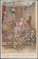 Győr; művészi emléklap a Főreáliskola táncestélyéről s: Rösler