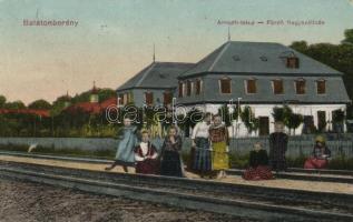 Balatonberény Armuth-telep, fürdő nagyszálloda, vasút