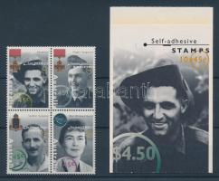 II. Világháború kiemelkedő személyiségei négyestömb + bélyegfüzet, Prominent personalities of World War II block of 4 + stamp booklet