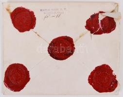 1924 Kassai Bank R.T. pecsétes levele, számlákkal, okmánybélyegekkel