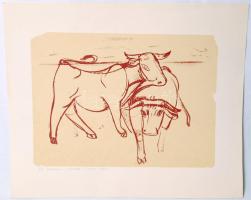 Pór Bertalan: Állatok. Szitanyomat 200/31, papír, jelzés nélkül. Reprint emléklap kiadás, eredeti borítójában