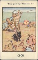 Humour, dog, beach, s: D. W. Radnai