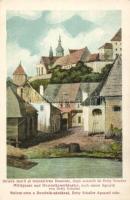 Segesvár Malom street, Dominican convent, after a watercolor by Betty Schuller