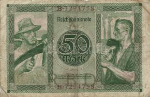 Német Birodalom/Weimari Köztársaság 1920. 50M T:III- + Oroszország 1909-12. 5R szign.:Konshin T:IV +...