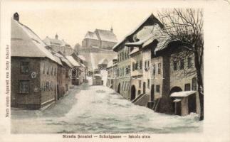 Segesvár School street, after a watercolor by Betty Schuller