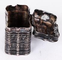 1850 Ezüst (Ag) pasztillás dobozka 833/1000 tisztaságú holland jelzéssel és 1902 utáni monarchiabeli...