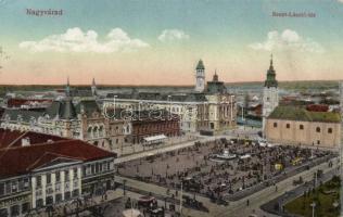 Nagyvárad St László square, market place, Divald & Monostory