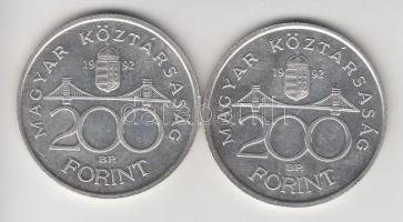 1992. 200Ft Ag "MNB" (2x) T:2
