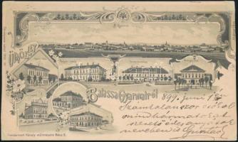 1899 Balassagyarmat zsinagógával litho (levágott / cut)