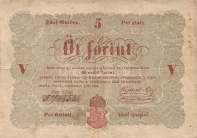 1848. 5Ft "Kossuth bankó" piros T:III