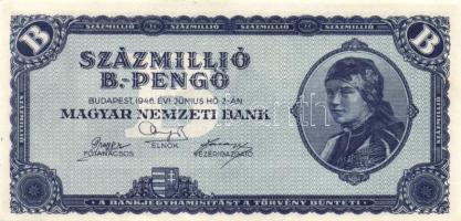 1946. 100.000.000BP T:I-(apró saroktörés)