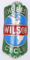 cca 1900 Wilson "The Best Cycle" biciklimárkajelzés /  Wilson vintage bicycle label, 8,5cm