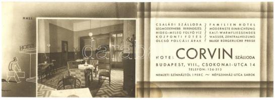 cca 1940 Budapest VIII. Corvin Hotel reklámnyomtatvány