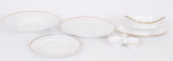 Mini Zsolnay hiányos készlet: mély(5db), lapos, süteményes tányérok + fűszertartó, szósztartó. Össze...