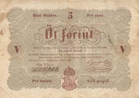 1848. 5Ft "Kossuth bankó" barna T:III