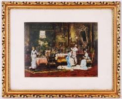 Képkeret 30×37 cm, Munkácsy nyomattal, jó állapotban