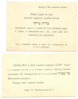 1902-1913 3 db judaika meghívó bár micva, házasság és egyéb szertartásokra különböző budapesti helyszínekre / judaica invitation cards