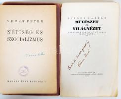 4db aláírt, ill. dedikált kötet: Veres Péter, Népiség és szocializmus; Kahána Mózes, Sóvárgások köny...