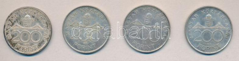 1992-94. 200Ft Ag "MNB" / "Deák" (4x) T:2,2-