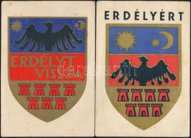 Erdélyt vissza - 2 db régi, használatlan irredenta képeslap