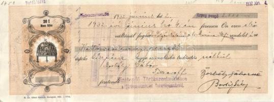 Budapest 1931-37. 8db klf Törökszentmiklóson Simontornyán, Szegeden kitöltött váltó, egyiken "É...