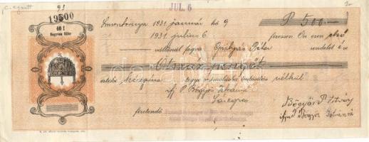 Budapest 1931-37. 8db klf Törökszentmiklóson Simontornyán, Szegeden kitöltött váltó, egyiken "É...