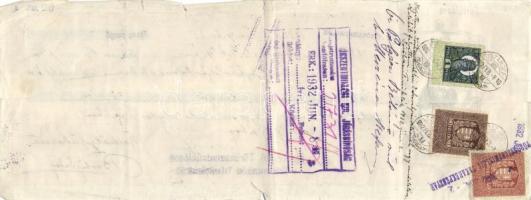 Budapest 1931-37. 8db klf Törökszentmiklóson Simontornyán, Szegeden kitöltött váltó, egyiken "É...