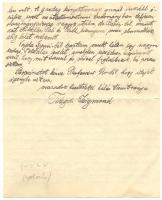 1930 Telegdi Zsigmond iranista és nyelvész saját kézzel írt levele Lyka Károlynak? melyben breslaui ...