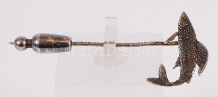 Ezüst (Ag) revertű hallal Joseph Aschka müncheni műhelyéből /  Silver lapel pin with fish from Joseph Aschka Munich, 2,75gr