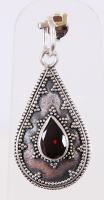 Ezüst (Ag) medál fazettált gránáttal /  Silver pendant with granite stone, 3,5cm, br: 3,12gr