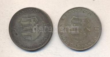 1947. 5Ft Ag "Kossuth" (2x) T:3