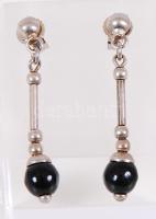Ezüst (Ag) fülbevaló ónix gömbbel / 
Silver earrings with onyx beads, 3cm, 2gr