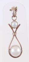 Ezüst (Ag) medál édesvízi tenyésztett gyöngyökkel /  Silver pendant with freshwater cultured pearls, 4,5cm, br: 5,4gr