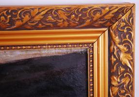 Bende Jánosné, Kovacsev Friderika (1891-1975): A zongoránál. Olaj, vászon, jelzett, régi keretben le...