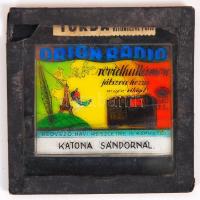 cca 1930 2db Orion rádiót reklámozó színes diakép (az egyik sérült), 8x8cm