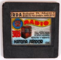 cca 1930 2db Orion rádiót reklámozó színes diakép (az egyik sérült), 8x8cm